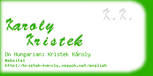 karoly kristek business card